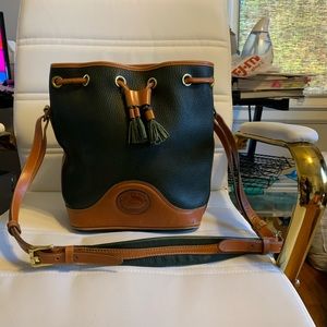 Dooney & Bourke Green Leather Vintage Bucket Bag